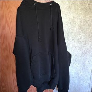 A plain black hoodie.